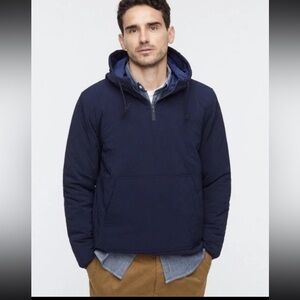 J. Crew Nordic Insulated Hoodie 1/4 Zip Anorak With Front Pockets Size Small